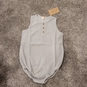 The Simple Folk Seeker Romper Lead Gray Waffle Knit Sleeveless Kids Size 6 7